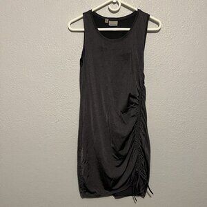 Athleta Silver Tank Dress With Ruching Side Size Small